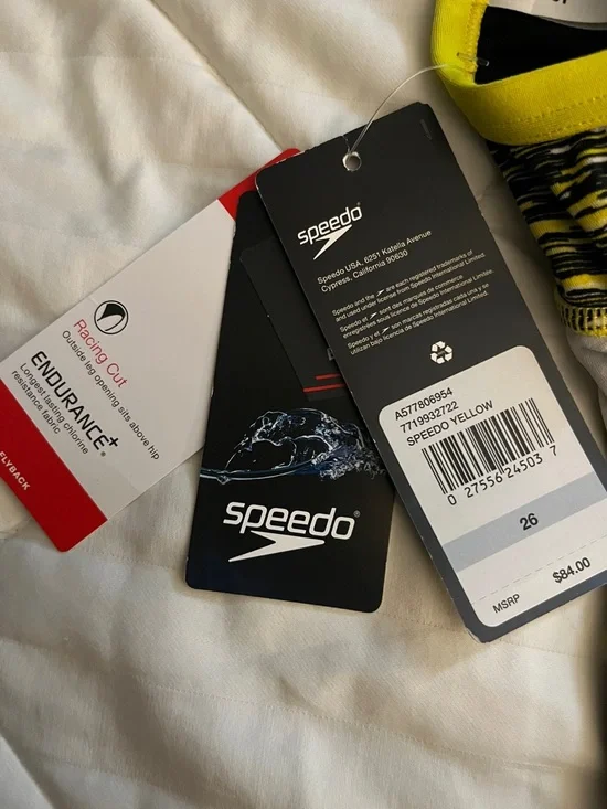 Speedo Black and Yellow Panel One-Piece Swimsuit - Picture 4 of 4